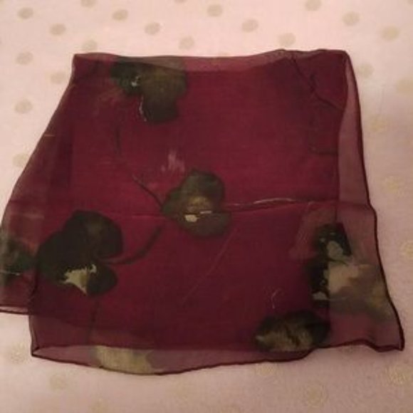 The Limited Autumn Leaves Semi-Transparent Silk Scarf - Picture 3 of 4